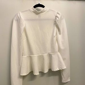 Fashion Nova white peplum blouse